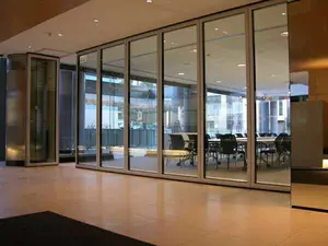 Conference Hall Moving Partition Wall Folding Door Glass Frame Soundproof Sliding Door Movable Screen