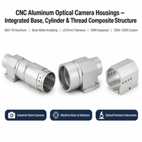 Boîtier de caméra optique en aluminium 6061-T6 usiné CNC sur mesure pour équipement industriel, base carrée cylindrique multi-étages
