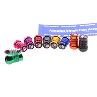 Capuchons de valve de pneu universels colorés en alliage d'aluminium anodisé moleté pour voiture, type Schrader, avec protection anti-poussière