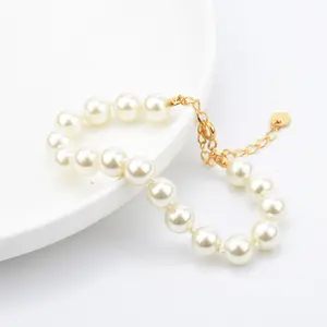 Rice Dainty 14K Freshwater Chain Link 18K Real Pearl Bead And Gold String Bracelet Bulk Minimalist Men