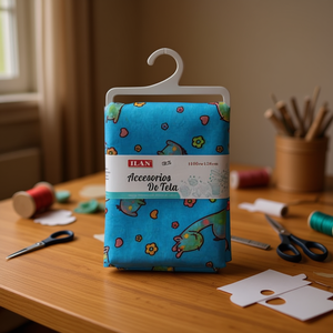 Accessorio in tessuto Ilan 100cmx150cm con motivo giraffa blu per lavori artigianali - Product Image 2