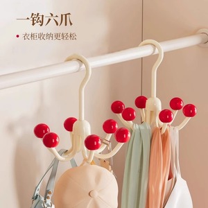 Multifunctional Six-Prong Rotating <b>Hook</b> Clothing Organizer <b>For</b> Bedroom Plastic PP Modern Style <b>Hanging</b> Closet Storage - Product Image 3