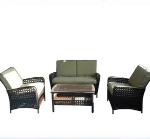 Mobili da giardino esterni di lusso in plastica Rattan vimini divani nuovo Design Rattan divano senza schienale