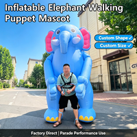 Costume gonflable géant d'éléphant marcheur, mascotte animalière personnalisée, résistant à l'eau, durable, résistant au soleil, installation facile