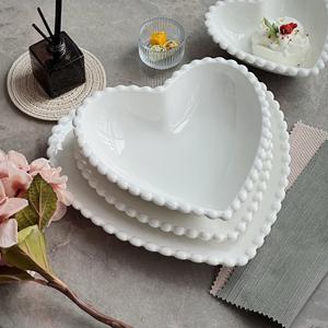 Plato de Cerámica Nórdico Moderno con Borde de Perlas, Vajilla Creativa para Niños, para Comida Occidental, Bodas, Navidad y Otros Eventos - Product Image 2