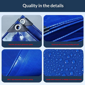 Bâche de protection extérieure robuste sur mesure 500/600 g/m² en PVC bleu imperméable pour chapiteaux - Product Image 3