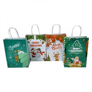 Sacs en papier kraft réutilisables KUAIMA 22*11*27cm pour livraison spéciale de Noël avec poignées - Product Image 3