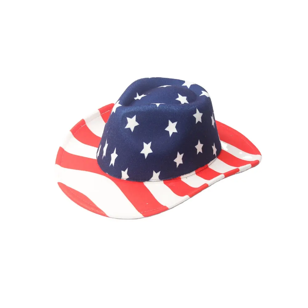 Merican-sombrero fedora con bandera para hombre y mujer, sombrero de ala ancha para fiesta, informal