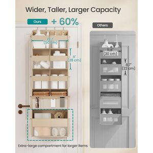Over The Door Organizer 9 Compartment Foldable Storage <b>Shelf</b> For Closet Bathroom Bedroom With Metal <b>Hooks</b> - Product Image 6