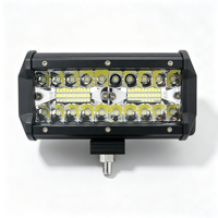 Barre lumineuse de travail LED à triple rangée de 6,6 pouces 120W, étanche IP68, 12-48V, 4800lm, lampe de conduite auxiliaire pour voiture tout-terrain, camion, chariot élévateur