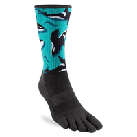 Vente en gros de chaussettes de sport unisexes avec grip à 5 orteils Design Automne Saison Tricoté Équipage Personnalisé Manchette Bas 3D pour Cyclisme Marathon Running