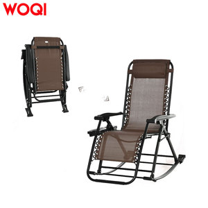 WOQI <span class=keywords><strong>Chaise</strong></span> pliante moderne <span class=keywords><strong>anti</strong></span>-<span class=keywords><strong>gravité</strong></span> avec oreiller et porte-gobelet <span class=keywords><strong>Chaise</strong></span> pliable pour le camping en plein air et le salon - Product Image 3