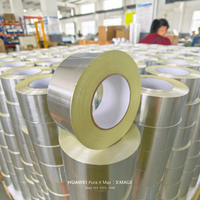 Ruban adhésif en aluminium réfléchissant la chaleur pour isolation de tuyaux d'eau chaude, 80 microns, auto-adhésif, pour enveloppement de tuyaux en cuivre et chaudières (usage industriel)