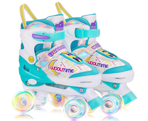 Chaque réglable à <span class=keywords><strong>quatre</strong></span> roues clignotant patins à roulettes en ligne <span class=keywords><strong>pas</strong></span> <span class=keywords><strong>cher</strong></span> garçons filles enfants patins à roulettes en plein air - Product Image 1
