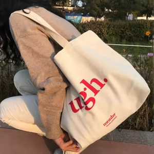 Yüksek kalite özel Logo baskılı geri dönüşümlü tasarımcı kanvas çanta düz doğal pamuk büyük tuval sepet alışveriş çantası - Product Image 4