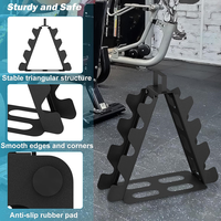 Support pliable pour haltères triangulaires - Support de rangement multi-niveaux pour haltères, en métal robuste, pour salle de sport à domicile, noir/rose