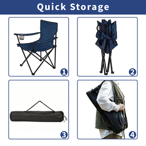 Chaise pliante ZGBROTHERS en fer et tissu Oxford pour l'extérieur - Durable, portable et légère pour le camping et le jardin - Product Image 5