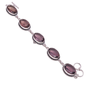925 Sterling Silver Natural Amethyst Quartz Gemstone Bracelet 2026 Antique Design Fine Jewelry Children's Party <b>Charm</b> Bracelet - Product Image 1