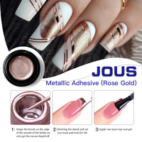 Gel métallique rose or sans essuyage, haute résistance et élasticité, pour des lignes lisses et continues, application facile pour le nail art et effet chrome