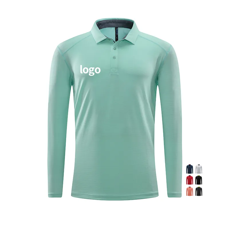 Plain Custom Logo Spandex Polyester UV Sport Golf Mens Para Hombre Polo long sleeve Shirts