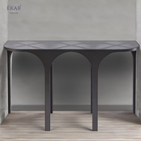 Zenith Table Console contemporaine en acier inoxydable Accent élégant pour entrées Villas Salons Maisons