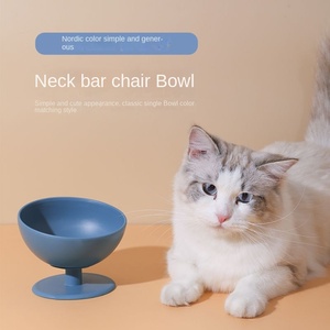 Cuenco de comida para gatos anticaída de pie alto con diseño de <span class=keywords><strong>silla</strong></span> de Bar original Alimentador de mascotas de acero sólido para gatos al por mayor para perros - Product Image 2