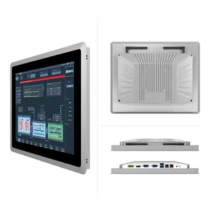 Ip65 Panel Depan Tahan Air 15 Inci I3-4th 8GB 256GB Wi-fi Monitor Layar Sentuh Pc Industri Tanpa Kipas