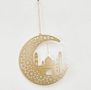DAMAI Eid Mubarak <b>Decor</b> Muslim Decorative Wooden Hanging Ornaments Moon Mosque Lantern <b>Wall</b> for Festival Party Decoration - Product Image 1