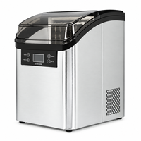 Machine à glaçons domestique en acier inoxydable, portable, avec nettoyage automatique, réservoir d'eau de 2,5 L, pour cuisine, bureau, bar à café