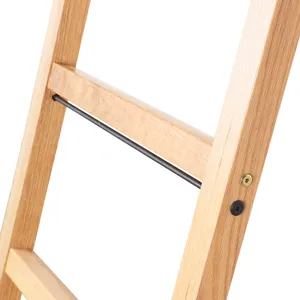 Big Discount Factory Price Durable Sliding Ladder Hardware Bookshelf Ladder Wooden