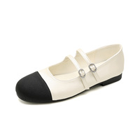 Ballerines françaises à bout rond pour femmes, semelle plate, multicolores, à bride unique, style petite bandoulière, sandales au charme féminin
