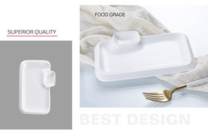 Assiette rectangulaire en <span class=keywords><strong>porcelaine</strong></span> blanche en gros, OEM, pour le <span class=keywords><strong>petit</strong></span>-<span class=keywords><strong>déjeuner</strong></span> - Product Image 4