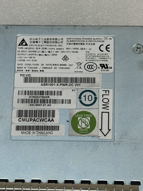 ASR1001-X-PWR-DC V01 Power Supply 341-0607-01 EDPS-400BB
