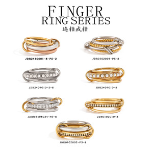 European Style Stainless Steel <b>Ring</b> Women Geometric Design 18K Gold Plated <b>Plain</b> Band Jewelry Gift Accessory - Product Image 5