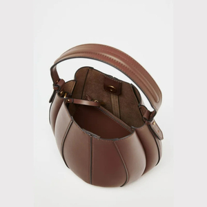 Stitched <b>Patchwork</b> Drawstring Pu Women Bucket Tote <b>Bag</b> Fashion Daily Crossbody Shoulder Handbag - Product Image 4