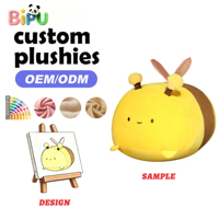 Oreiller en peluche OEM personnalisé en forme d'abeille jaune, rembourré de coton PP doux, design volumineux, oreiller animal en peluche pour cadeau