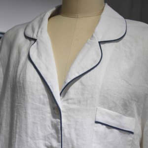 Ensemble de vêtements de détente en <span class=keywords><strong>lin</strong></span> pour femmes Fabricant de chemise à boutons <span class=keywords><strong>Pantalon</strong></span> court 2 pièces 100% Ensemble de pyjamas en <span class=keywords><strong>lin</strong></span> pour femmes - Product Image 2