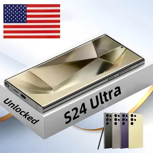 America Best Selling S24 ULTRA Phone Gooba OEM 16gb+1tb 7.3 inch LTE 5G Android 14 Mobile Phone Titanium Violet with Stylus