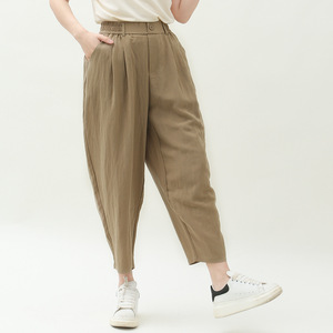 <span class=keywords><strong>Pantaloni</strong></span> a lanterna larghi da donna a elastico alto per Tencel in lino nuova collezione primavera estate <span class=keywords><strong>pantaloni</strong></span> a carota Casual traspiranti elasticizzati - Product Image 4