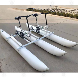 Bouée blanche flottant vélo d'eau vélo ponton gonflable Tube eau Amusement installation bateau accessoire pour vélo équitation banane - Product Image 2