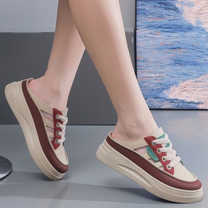 Sandalias de verano 2026 de moda, versátiles, de suela gruesa, sin cordones, transpirables, de punta cerrada, tipo mule para <span class=keywords><strong>mujer</strong></span> con diseño de malla premium - Product Image 4