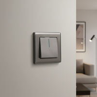 Interrupteur mural EU en acier inoxydable à clic aléatoire 1 gang 1 voie 16A 250V Maison