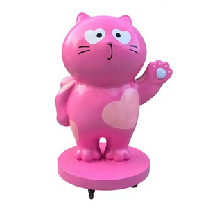 Sculpture de chat moderne en résine écologique, style dessin animé - Product Image 1