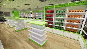 小売薬局の装飾カスタマイズされた医療薬局店ガラス木製家具棚キャビネット薬局店のディスプレイ用 - Product Image 4