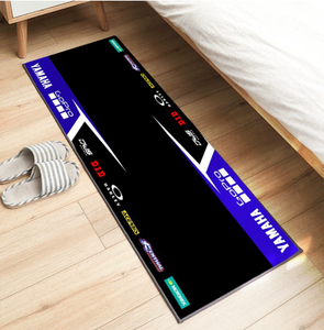 Tapis de sol en caoutchouc antidérapant résistant aux taches avec logo moto, design moderne à boucles, lavable, couleur personnalisée, logo sur mesure - Product Image 2