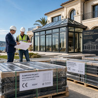 Porte coulissante de véranda en aluminium à rupture de pont thermique, cadre fin moderne, avec quincaillerie allemande ROTO et certification AS2047 pour villa