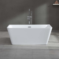 Baignoire autoportante minimaliste Gurgle en acrylique avec design mural