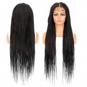 Đầy Đủ Ren Bện Với Sợi Cao Tóc Giả Ánh Tự Nhiên Bện Perruque Tổng Hợp Sản Phẩm Số Lượng Lớn Mua - Product Image 1