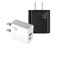 Nouveauté Adaptateur secteur Type-C à charge rapide PD3.0+QC4.0 40W avec ports EU/US pour téléphones mobiles, écouteurs et appareils photo