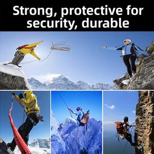 <span class=keywords><strong>Cuerda</strong></span> de seguridad de trabajo de gran altitud de Material de poliéster duradero para actividades al aire libre-Escalada en roca Estática Camping Senderismo - Product Image 4